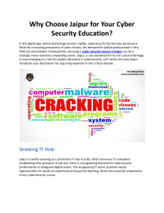 Why Choose Jaipur for Your Cyber Security Education?