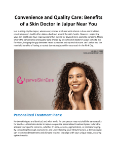 Convenience and Quality Care: Benefits of a Skin Doctor in Jaipur Near You