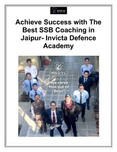 Achieve Success with The Best SSB Coaching in Jaipur- Invicta Defence Academy