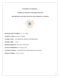 T22-03-00061 Telemedicine Design Principles Survey Practical Test HIS2