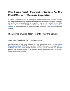 Ocean Freight Forwarding Services