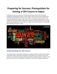 Preparing for Success: Prerequisites for Joining a CEH Course in Jaipur