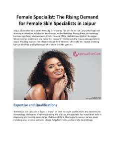 Female Specialist: The Rising Demand for Female Skin Specialists in Jaipur