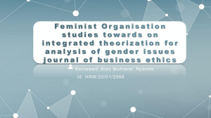 Feminist Organisation studies towards on integrated theorization for analysis of gender issues journ