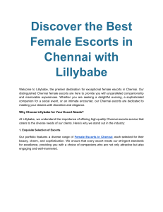 Discover the Best Female Escorts in Chennai with Lillybabe