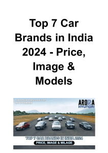 Copy of Top 7 Car Brands in India 2024 - Price, Image & Models