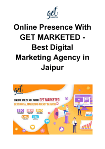 Online Presence With GET MARKETED- Best Digital Marketing Agency in Jaipur