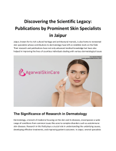 Discovering the Scientific Legacy: Publications by Prominent Skin Specialists in Jaipur