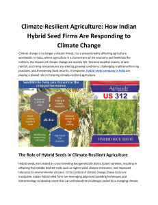 Climate-Resilient Agriculture: How Indian Hybrid Seed Firms Are Responding to Climate Change