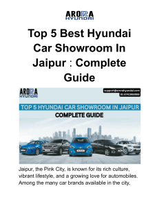 Top 5 Best Hyundai Car Showroom In Jaipur