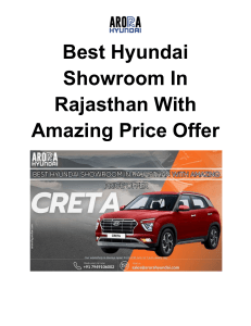 Best Hyundai Showroom in Rajasthan With Amazing Price Offer