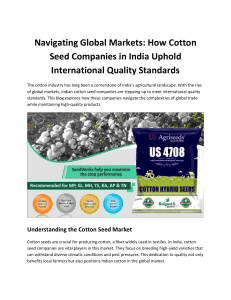 Navigating Global Markets: How Cotton Seed Companies in India Uphold International Quality Standards