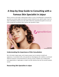 A Step-by-Step Guide to Consulting with a Famous Skin Specialist in Jaipur