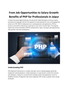 From Job Opportunities to Salary Growth: Benefits of PHP for Professionals in Jaipur