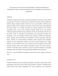 ANALISIS KELAYAKAN INVESTASI PENDIDIKAN