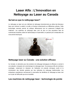 Laser Alfa   L’Innovation en Nettoyage au Laser au Canada