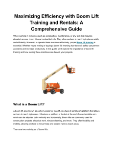 Maximizing Efficiency with Boom Lift Training and Rentals  A Comprehensive Guide