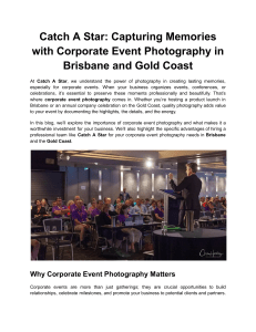 Catch A Star  Capturing Memories with Corporate Event Photography in Brisbane and Gold Coast