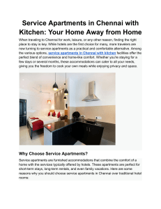 Service Apartments in Chennai with Kitchen  Your Home Away from Home