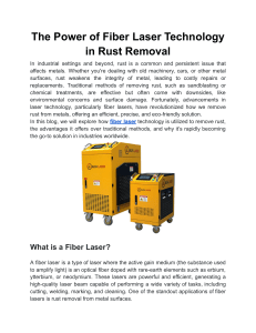 The Power of Fiber Laser Technology in Rust Removal