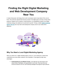 Finding the Right Digital Marketing and Web Development Company Near You