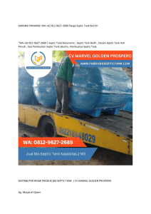 1. GARANSI PANJANG! WA +62 812-9627-2689 Harga Septic Tank Biorich