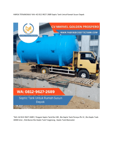 HARGA TERJANGKAU! WA +62 812-9627-2689 Septic Tank Untuk Rumah Susun Depok