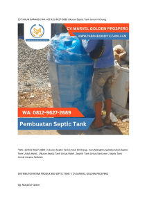 23 TAHUN GARANSI! WA +62 812-9627-2689 Ukuran Septic Tank Untuk 4 Orang