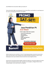 LAGI PROMO! WA +62 812-9627-2689 Jasa Pendirian Pt