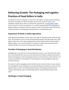 Delivering Growth: The Packaging and Logistics Practices of Seed Sellers in India