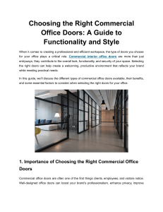 Choosing the Right Commercial Office Doors  A Guide to Functionality and Style