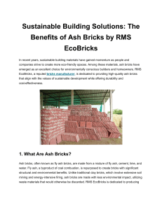 Sustainable Building Solutions  The Benefits of Ash Bricks by RMS EcoBricks