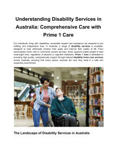 Understanding Disability Services in Australia  Comprehensive Care with Prime 1 Care