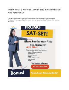 1.Biaya Pembuatan Akta Pendirian Cv