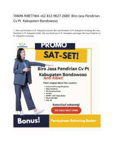 1.Biro Jasa Pendirian Cv Pt  Kabupaten Bondowoso