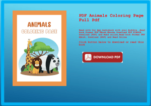 PDF Animals Coloring Page Full Pdf