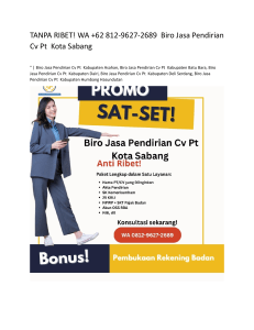 1.Biro Jasa Pendirian Cv Pt  Kota Sabang