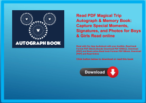 Read PDF Magical Trip Autograph & Memory Book Capture Special Moments  Signatures  and Photos for Bo