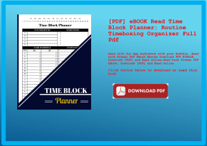 [PDF] eBOOK Read Time Block Planner Routine Timeboxing Organizer Full Pdf