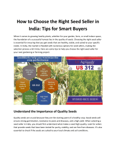 How to Choose the Right Seed Seller in India  Tips for Smart Buyers 