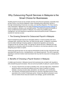 Outsourcing payroll services malaysia