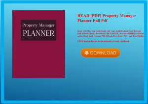 READ [PDF] Property Manager Planner Full Pdf