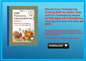 [Ebook] Cozy Thanksgiving Coloring Book for Adults Easy and Fun Thanksgiving Images for Kids Ages 4-