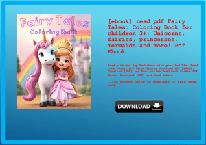 [ebook] read pdf Fairy Tales Coloring Book for children 3+ Unicorns  fairies  princesses  mermaids a