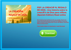 PDF LA CREACIÃƒÂ“N  REGALO DE DIOS. Una historia sobre la creaciÃƒÂ³n de Dios para niÃƒÂ±os. (Spanis