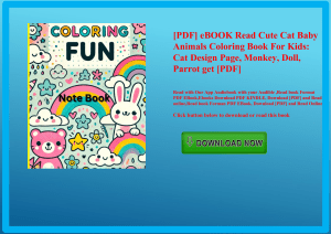 [PDF] eBOOK Read Cute Cat Baby Animals Coloring Book For Kids Cat Design Page  Monkey  Doll  Parrot 