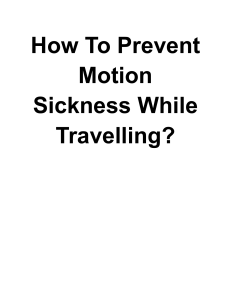 How To Prevent Motion Sickness While Travelling 