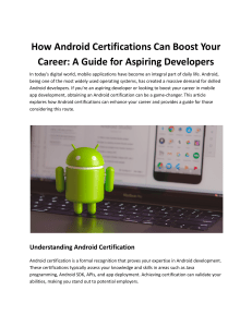 How Android Certifications Can Boost Your Career: A Guide for Aspiring Developers