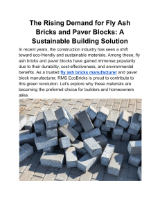 Environmentally Friendly Bricks for Sustainable Construction