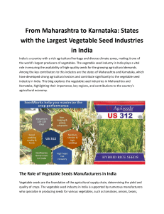 From Maharashtra to Karnataka: States with the Largest Vegetable Seed Industries in India